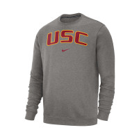USC Trojans Men's Nike Gray Club Crew Neck Sweatshirt